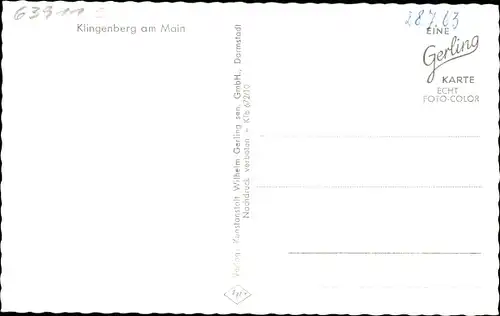 Ak Klingenberg am Main Unterfranken, Ortsansicht, Weinberge, Brücke