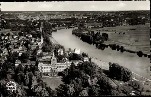 Ak Hanau am Main, Blick über die Stadt, Schloss