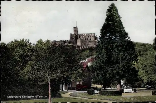 Ak Königstein im Taunus, Blick zur Burgruine