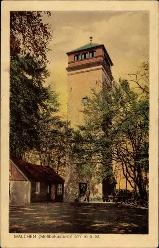 Ak Malchen Seeheim Jugenheim in Hessen, Blick auf den Melibokusturm