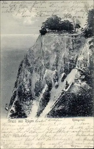 Ak Stubbenkammer Sassnitz auf Rügen, Königstuhl, Kreidefelsen, Aussichtspunkt