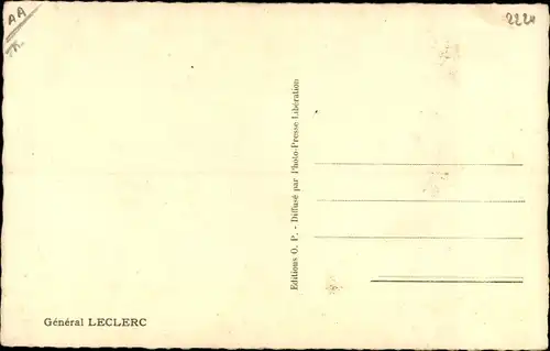 Ak Général Jacques Philippe Leclerc de Hauteclocque, Portrait