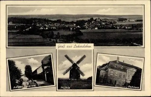 Ak Lodersleben Querfurt im Saalekreis, Windmühle, Schloss, an der Ouerne