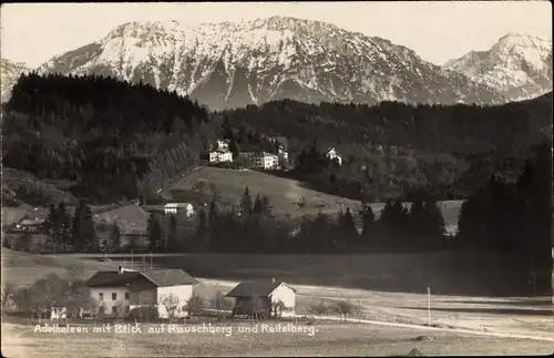 Ak Adelholzen Siegsdorf Bayern, Panorama vom Ort, Rauschberg u. Reifelberg