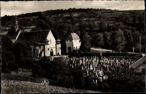 Ak Retzbach Zellingen in Unterfranken, Wallfahrtskirche, Friedhof