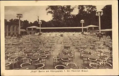 Ak Berlin Tiergarten, Kroll am Königsplatz 7, Krollgarten, Terrasse