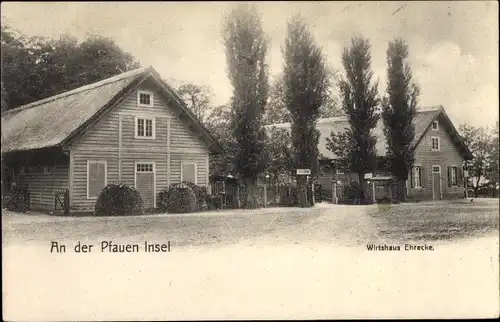 Ak Berlin Zehlendorf Wannsee, an der Pfaueninsel, Gasthof Ehrecke