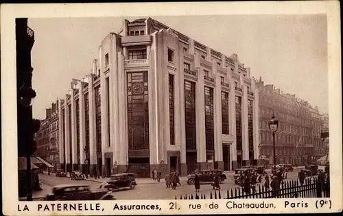 Ak Paris Opéra, La Paternelle, Assurances, 21 rue de Chateaudun