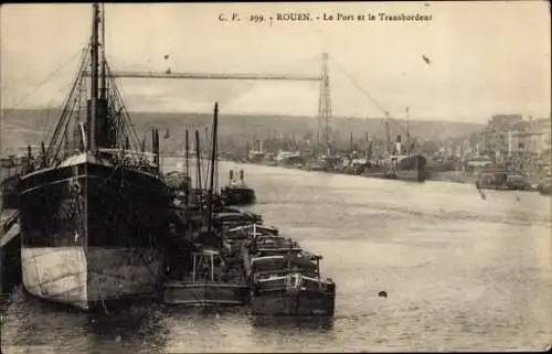 Ak Rouen Seine Maritime, Le Port, Le Transbordeur