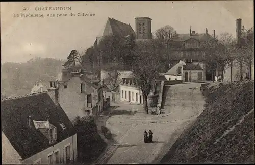 Ak Châteaudun Eure et Loir, La Madeleine, vue prise du Calvaire