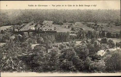 Ak Gif sur Yvette Vallée de Chevreuse Essonne, Vue prise de la Cote de la Belle Image
