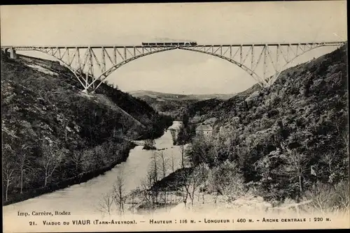 Ak Tanus Tarn, Viaduc du Viaur, Eisenbahnbrücke
