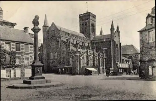 Ak Vire Calvados, L'Eglise Notre Dame, La Place Nationale