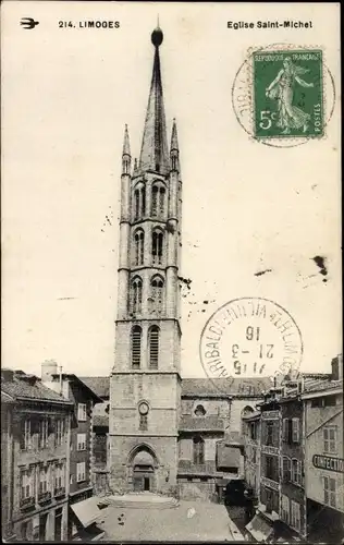 Ak Limoges Haute Vienne, Eglise Saint Michel