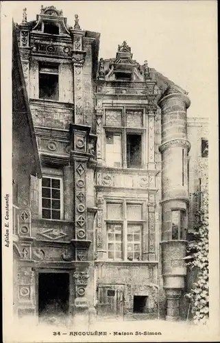 Ak Angoulême Charente, Maison St. Simon