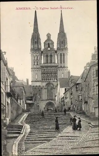 Ak Angers Maine et Loire, L'Eglise Saint Maurice