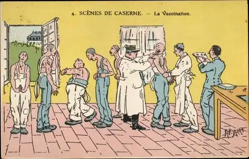 Künstler Ak Jarry, Scenes de Caserne, la Vaccination