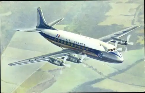 Ak Französisches Passagierflugzeug, Vickers Viscount, Air France