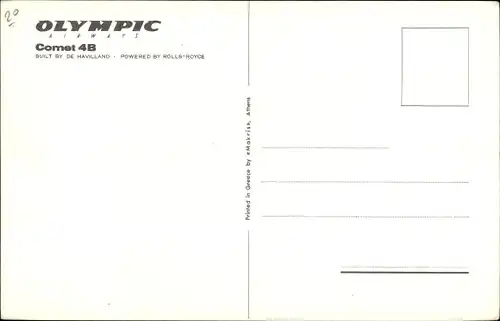 Ak Griechisches Passagierflugzeug, De Havilland Comet 4B, Olympic Airways, SX DAK