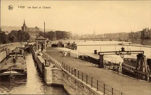 Ak Liège Lüttich Wallonien, Les Quais, L'Eveche