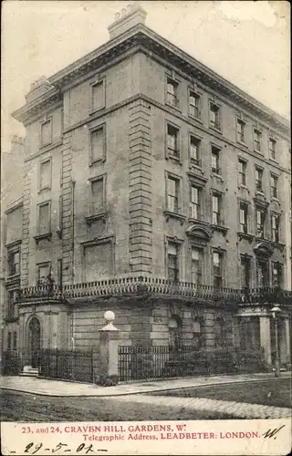 Ak London City England, Craven Hill Gardens