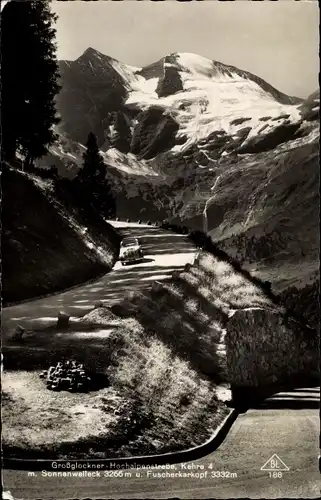 Ak Großglockner in Kärnten, Hochalpenstraße, Sonnenwelleck, Fuscherkarkopf