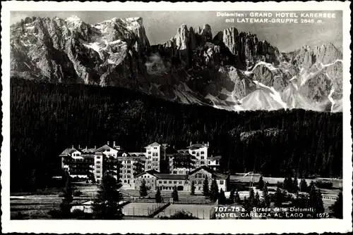 Ak Lago di Carezza Karersee Südtirol, Grand Hotel, Latemargruppe