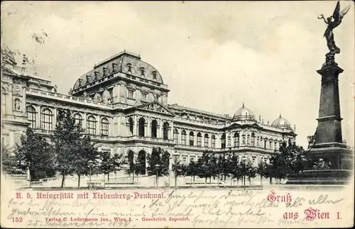 Ak Wien Altstadt, Ansicht des Universitätsgebäudes, Denkmal