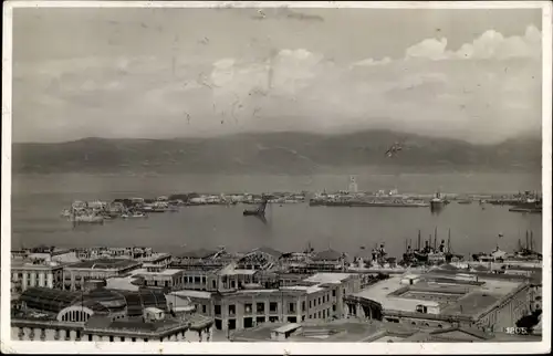 Ak Messina Sizilien, Blick auf den Hafen, Festland