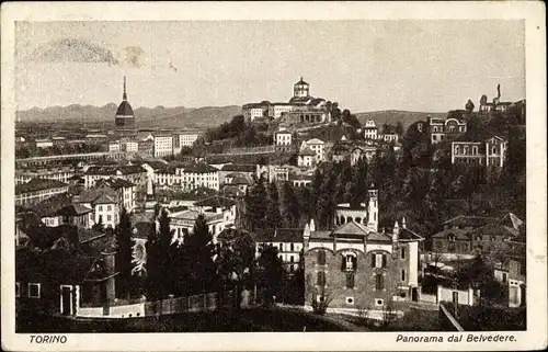 Ak Torino Turin Piemonte, Panorama deal Belvedere