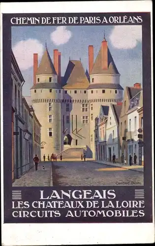 Künstler Ak Duval, C., Langeais Indre et Loire, Chemin de Fer de Paris a Orleans, Le Chateau