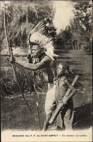 Ak Missions des P. P. du Saint Esprit, un chasseur de Gazelle, Afrikaner, Jagd