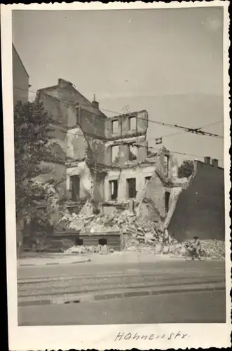 Foto Ak Köln am Rhein, Hahnenstraße, zerstörtes Haus, Ruinen , Kriegszerstörung II. WK