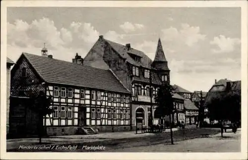 Ak Niederorschel im Eichsfeld Thüringen, Marktplatz