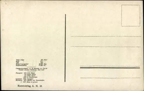 Ak Dampfschiff Kaiserin Augusta Victoria, HAPAG, Dampfer