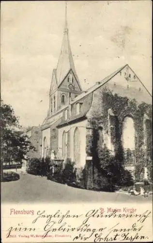 Ak Flensburg in Schleswig Holstein, St. Marienkirche