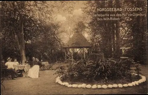 Ak Nordseebad Tossens Butjadingen, Hof von Oldenburg, Gartenpartie