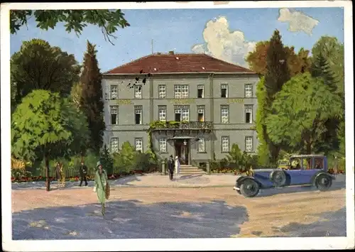 Künstler Ak Freiburg im Breisgau Baden, Hotel Viktoria, Inh. Franz Zimmermann
