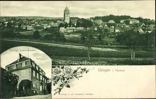 Ak Usingen im Taunus Hessen, Königl. Landratsamt, Gesamtansicht