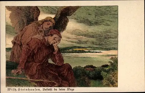 Künstler Ak Steinhausen, Wilh., Befiehl du deine Wege, Engel