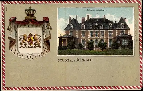 Wappen Litho Dornach Mulhouse Mülhausen Elsass Haut Rhin, Schloss Gaisbühl