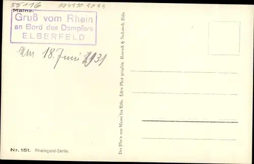 Ak Mainz am Rhein, Blick auf Stadt, Rheindampfer