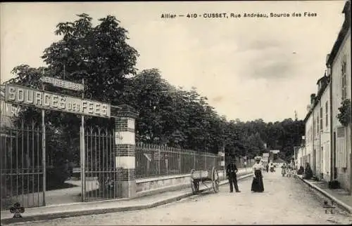 Ak Cusset Allier, Rue Andreau, Source des Fees