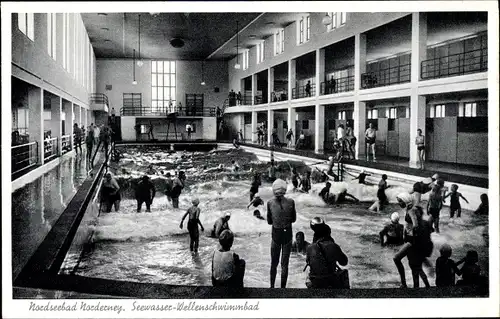 Ak Norderney, Seewasser Wellenschwimmbad, Badegäste