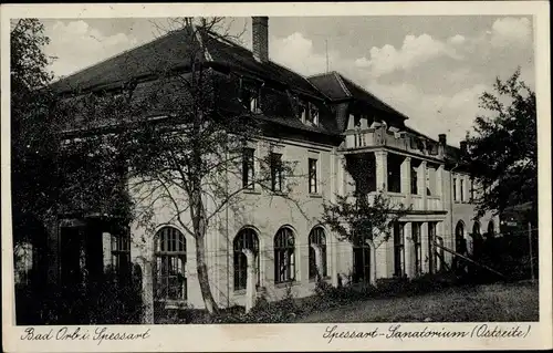 Ak Bad Orb in Hessen, Spessart Sanatorium, Außenansicht, Ostseite