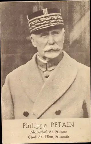 Ak Philippe Pétain, Marechal de France, Chef de l'Etat Francais, Portrait