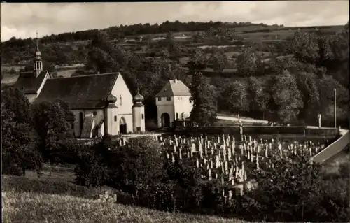 Ak Retzbach Zellingen in Unterfranken, Wallfahrtskirche, Friedhof