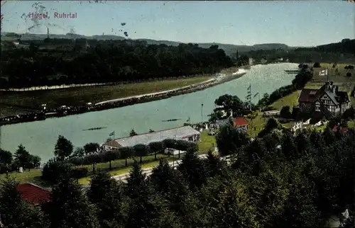 Ak Hügel Essen im Ruhrgebiet, Ruhrtal mit Bootshaus