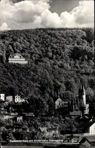 Ak Gernrode Quedlinburg im Harz, Teilansicht mit FDGB Heim Stubenberg