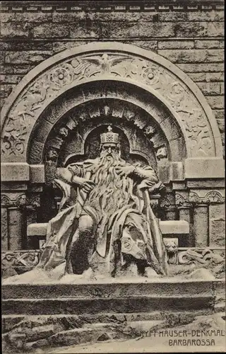 Ak Steinthaleben Kyffhäuserland in Thüringen, Kyffhäuser, Barbarossa, Kaiser Wilhelm Denkmal